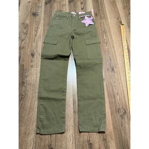 Gogo Star Cargo Pants Girls 10 Green Kids Straight Leg Utility New